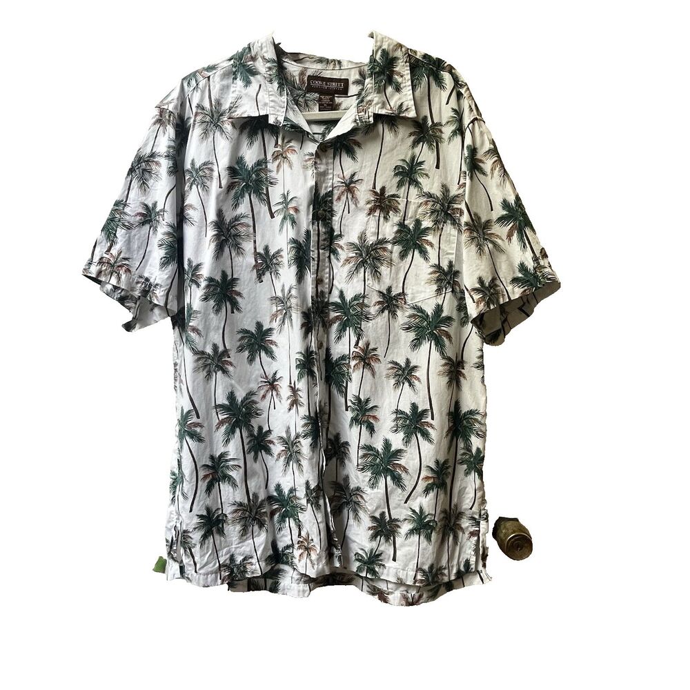 Cooke Street Hawaiian shirt XL White Aloha Cotton Summer Beach Resort Vacation